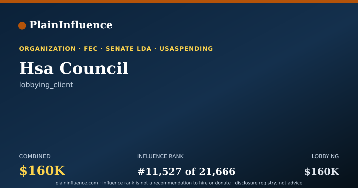 Shareable card for Hsa Council