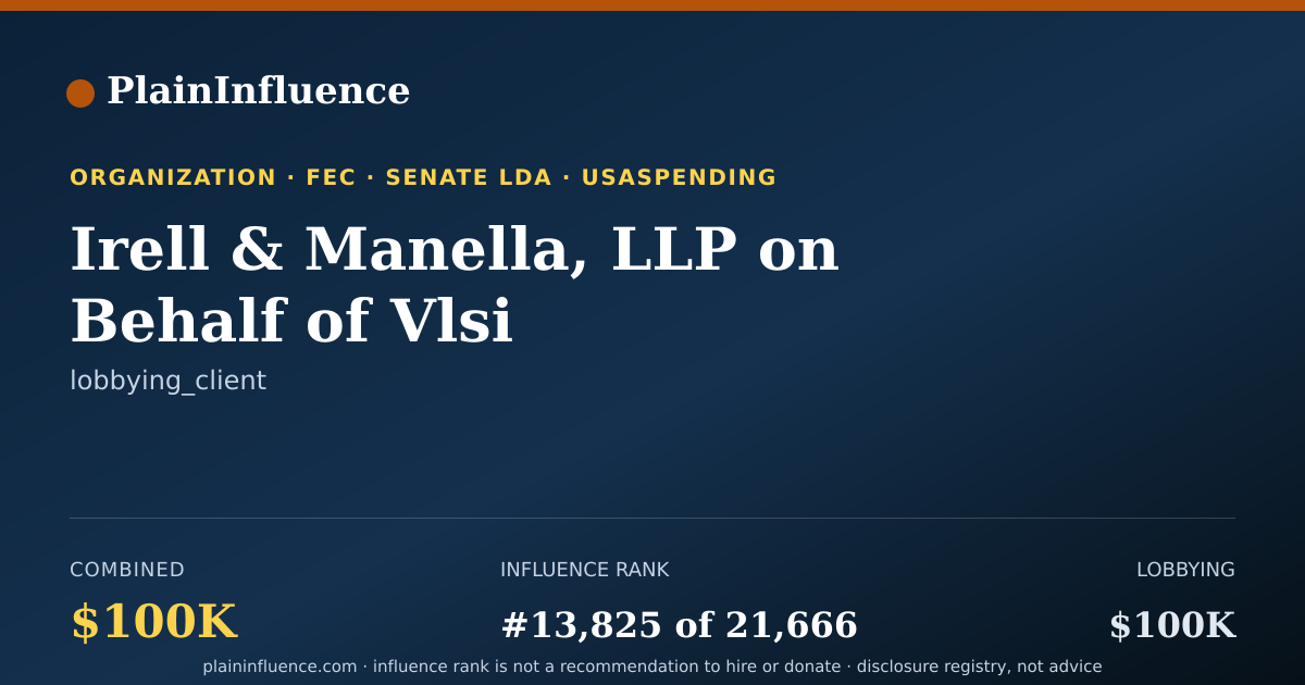 Shareable card for Irell & Manella, LLP on Behalf of Vlsi Technology, LLC
