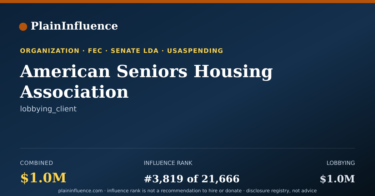 Shareable card for American Seniors Housing Association