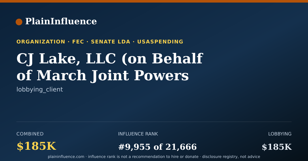 Shareable card for CJ Lake, LLC (on Behalf of March Joint Powers Authority)
