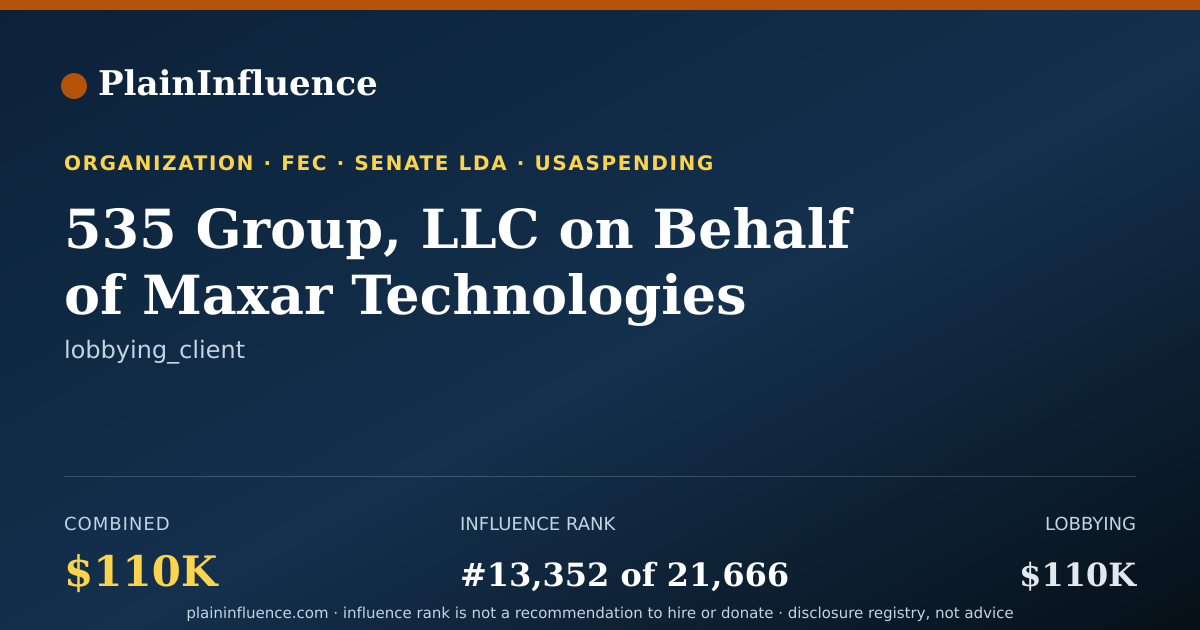 Shareable card for 535 Group, LLC on Behalf of Maxar Technologies Holdings, INC.