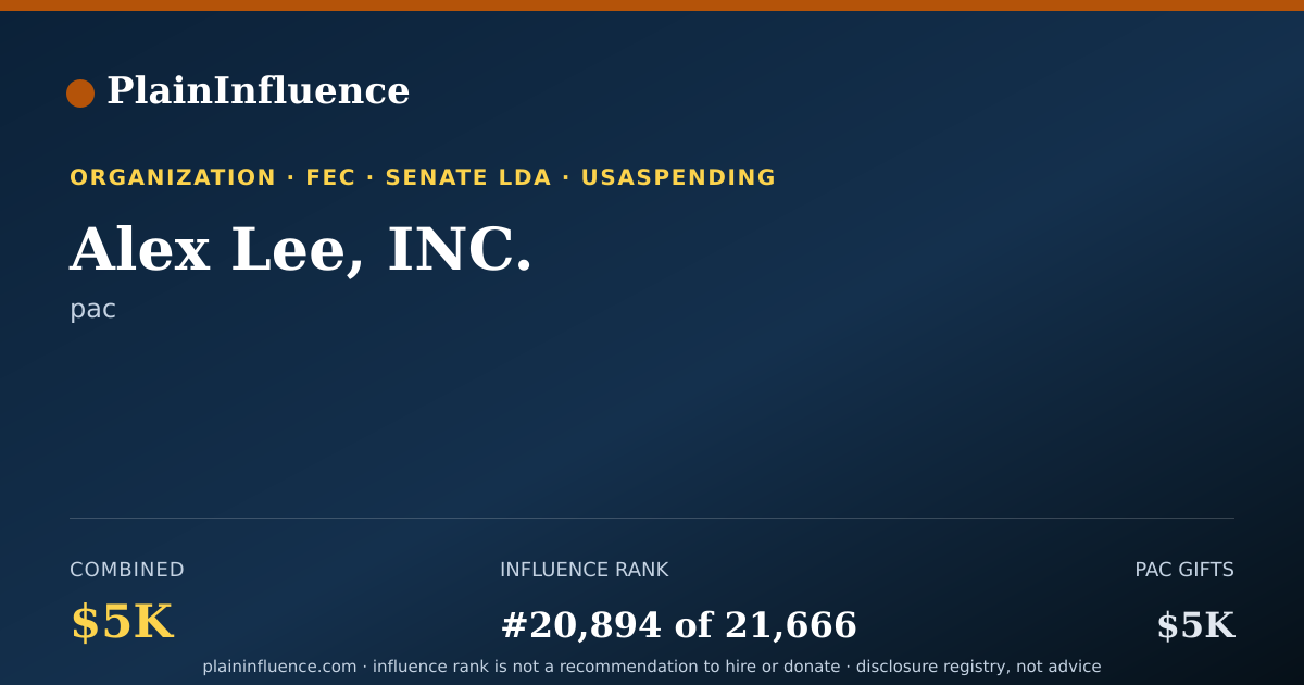Shareable card for Alex Lee, INC.