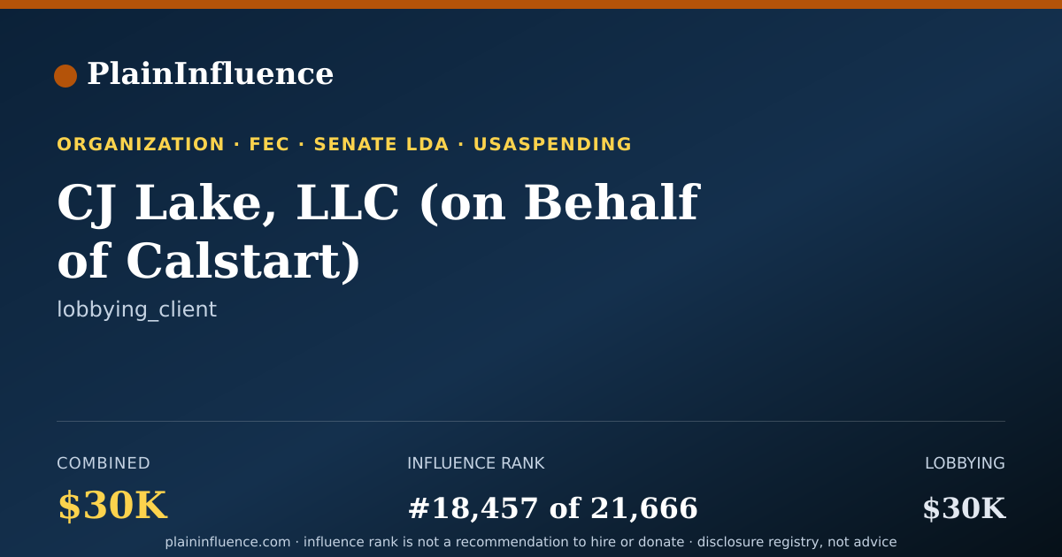 Shareable card for CJ Lake, LLC (on Behalf of Calstart)