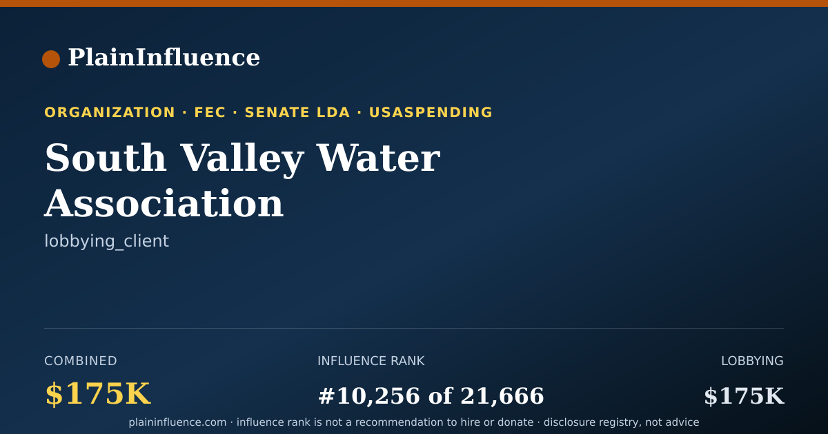 Shareable card for South Valley Water Association