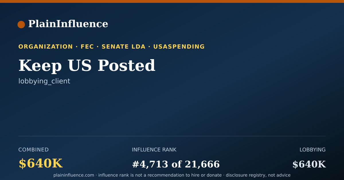 Shareable card for Keep US Posted