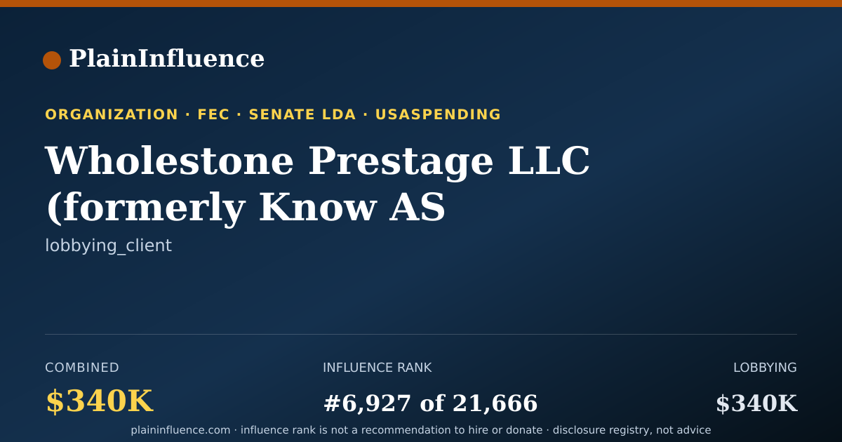 Shareable card for Wholestone Prestage LLC (formerly Know AS Wholestone Farms)