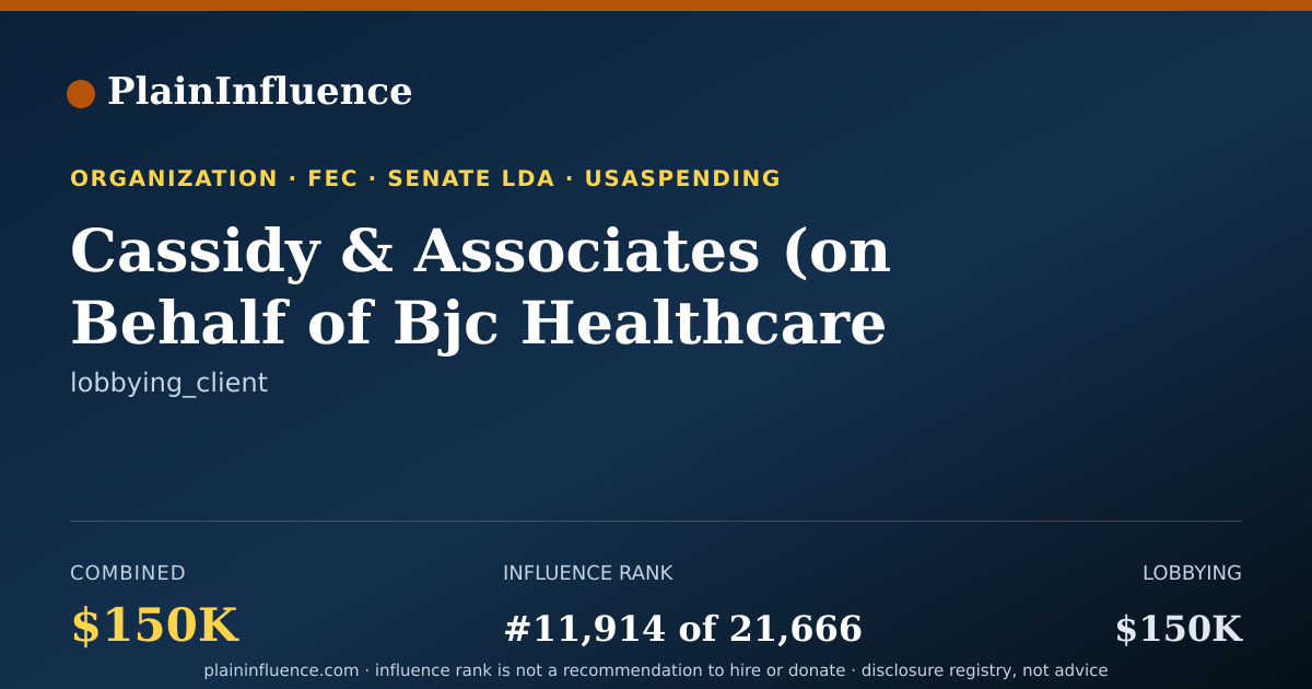 Shareable card for Cassidy & Associates (on Behalf of Bjc Healthcare Systems)