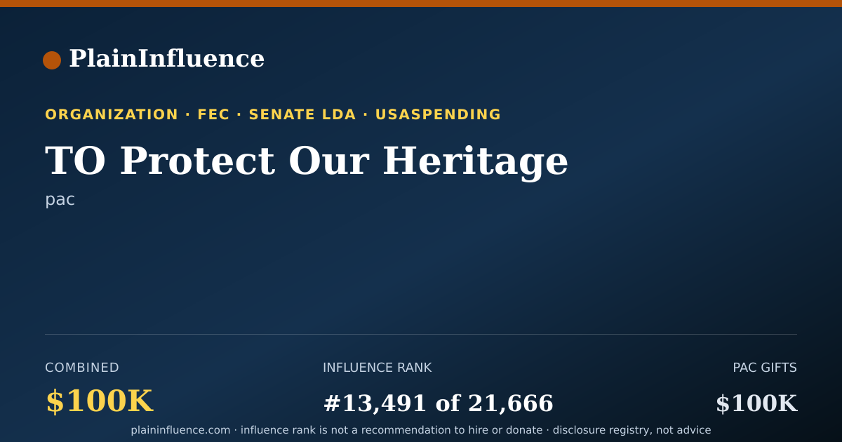 Shareable card for TO Protect Our Heritage