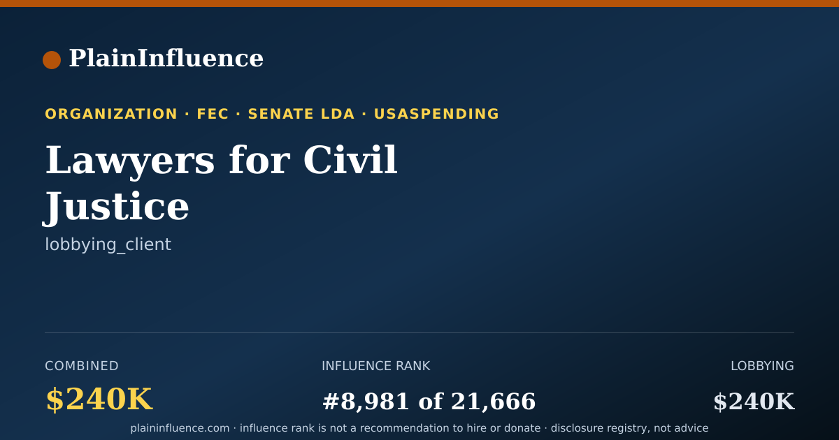 Shareable card for Lawyers for Civil Justice