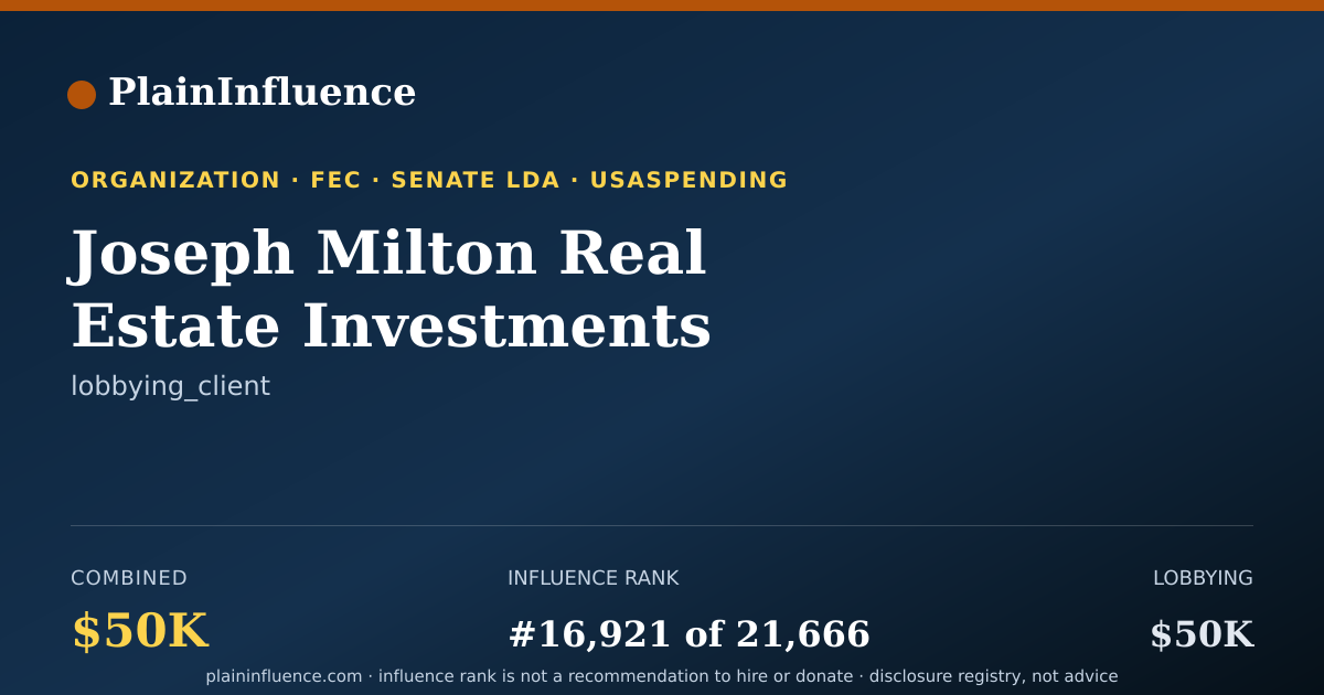Shareable card for Joseph Milton Real Estate Investments