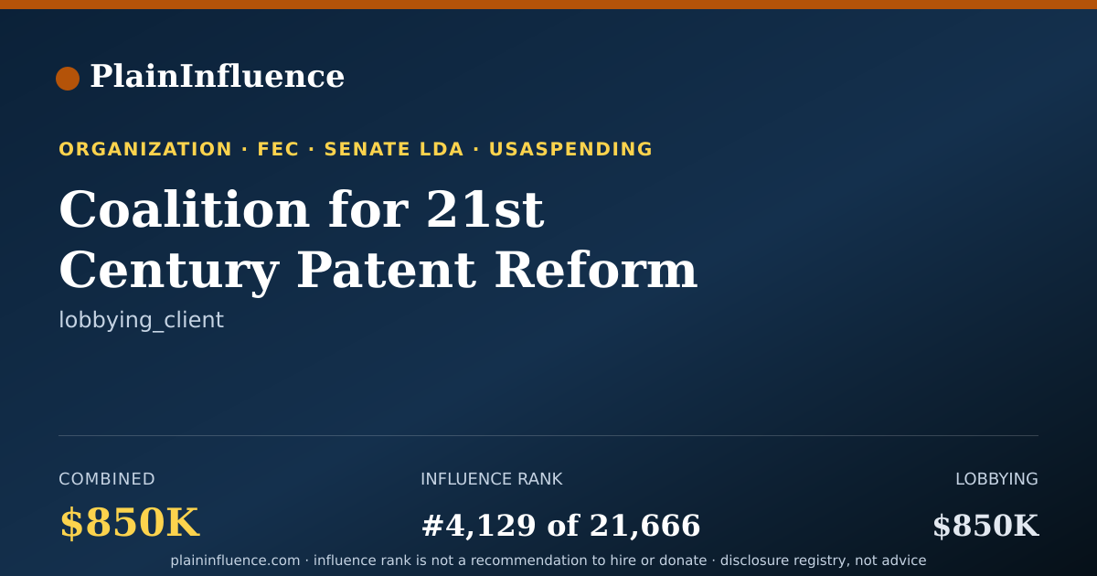 Shareable card for Coalition for 21st Century Patent Reform