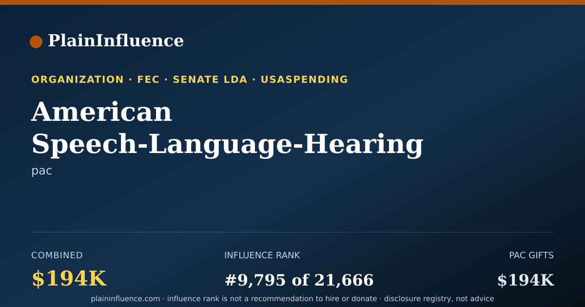 Shareable card for American Speech-Language-Hearing Association PAC (asha PAC)