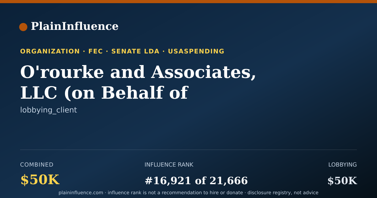 Shareable card for O'rourke and Associates, LLC (on Behalf of International Game Technology)