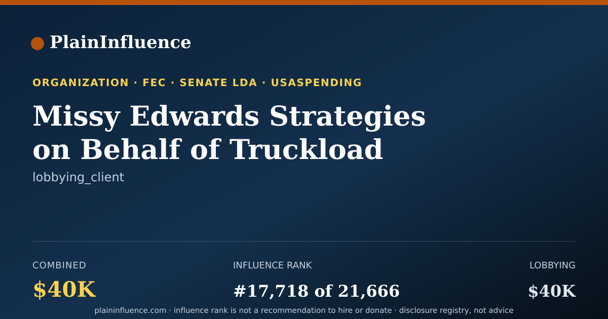 Shareable card for Missy Edwards Strategies on Behalf of Truckload Carriers Association