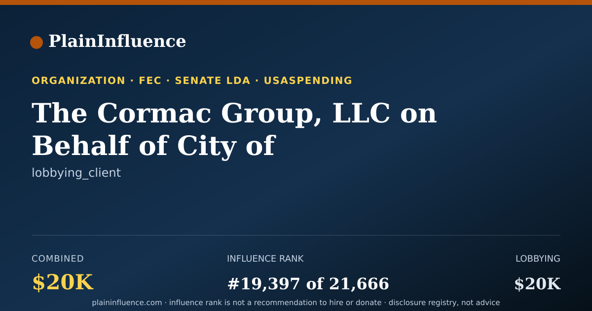 Shareable card for The Cormac Group, LLC on Behalf of City of Sunrise (fra City of Sunrise)