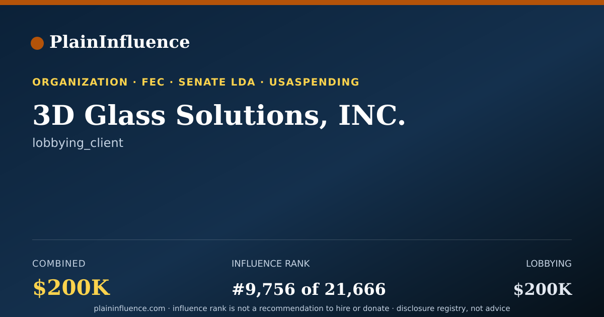 Shareable card for 3D Glass Solutions, INC.