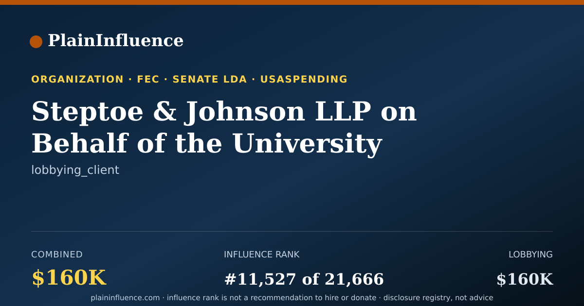 Shareable card for Steptoe & Johnson LLP on Behalf of the University of Tulsa