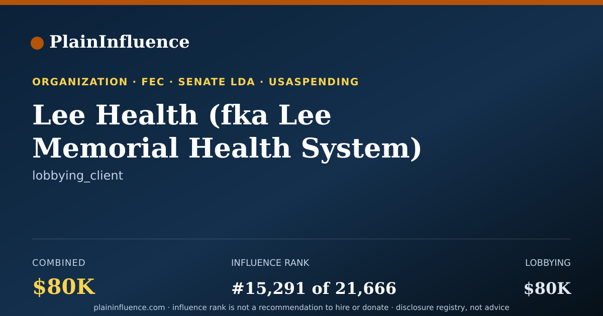 Shareable card for Lee Health (fka Lee Memorial Health System)