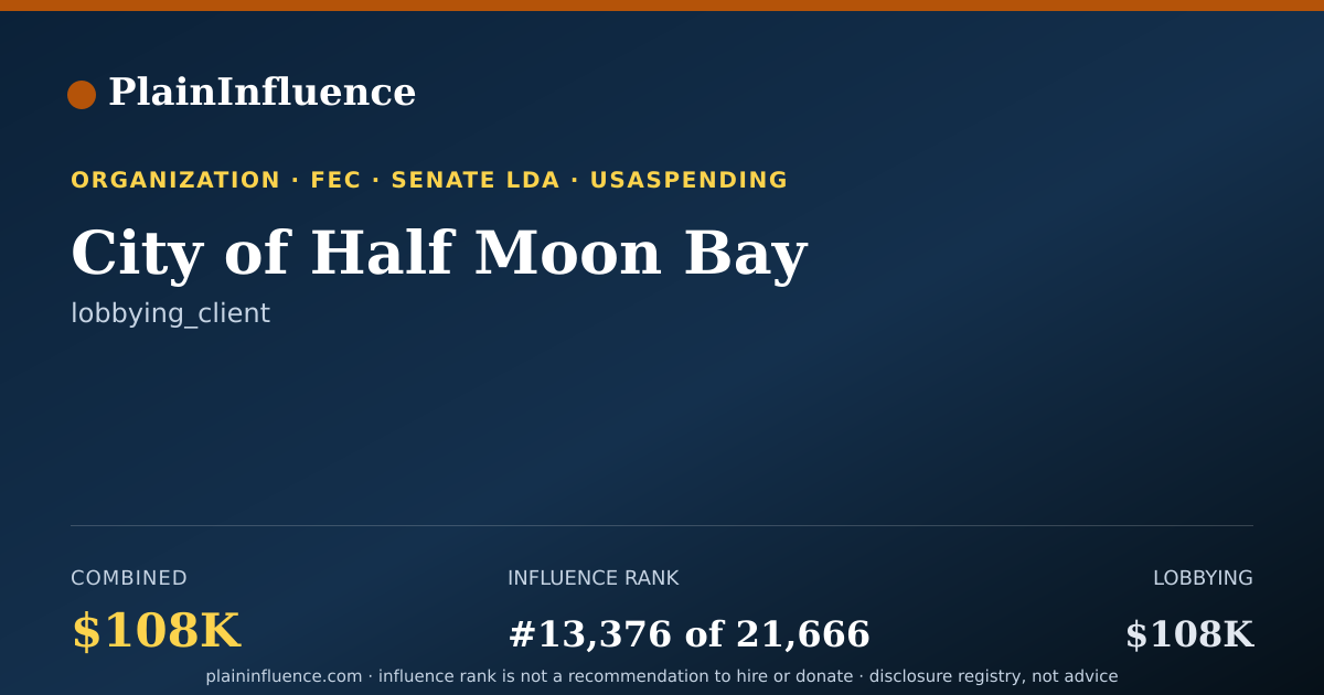 Shareable card for City of Half Moon Bay