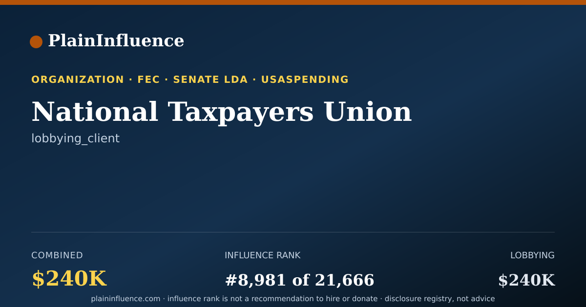 Shareable card for National Taxpayers Union