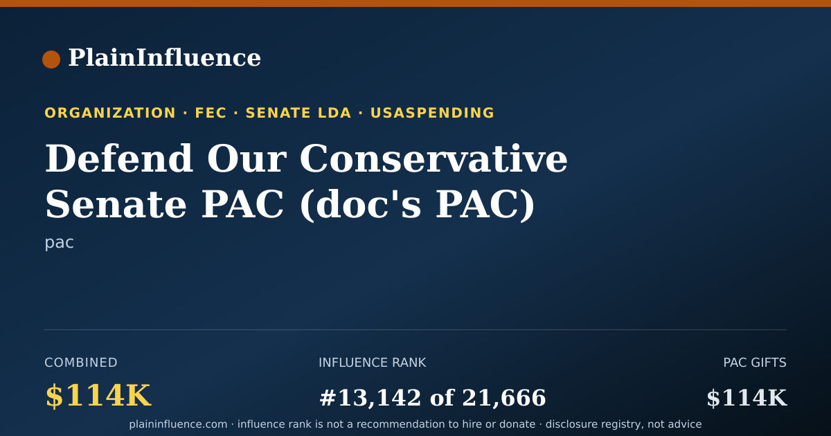 Shareable card for Defend Our Conservative Senate PAC (doc's PAC)