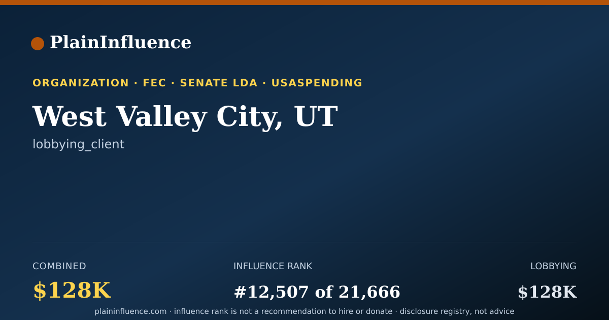 Shareable card for West Valley City, UT