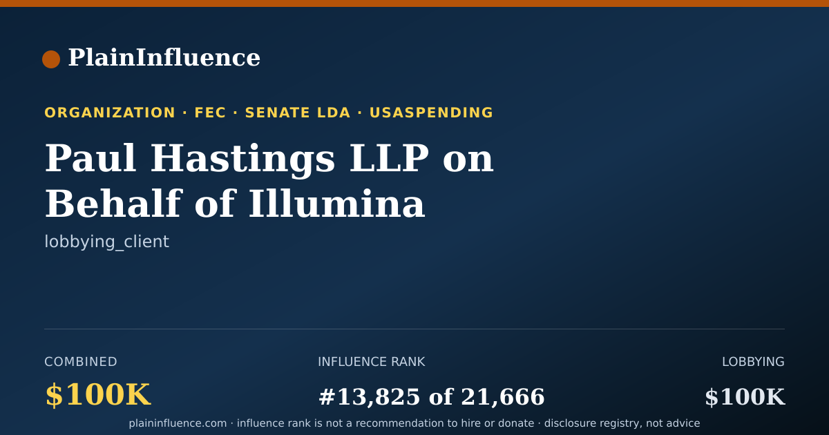 Shareable card for Paul Hastings LLP on Behalf of Illumina