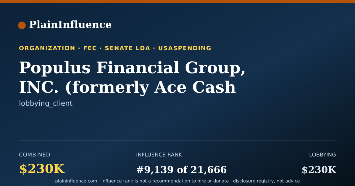 Shareable card for Populus Financial Group, INC. (formerly Ace Cash Express, INC.)