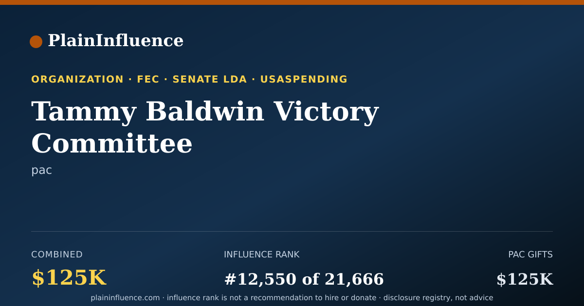 Shareable card for Tammy Baldwin Victory Committee