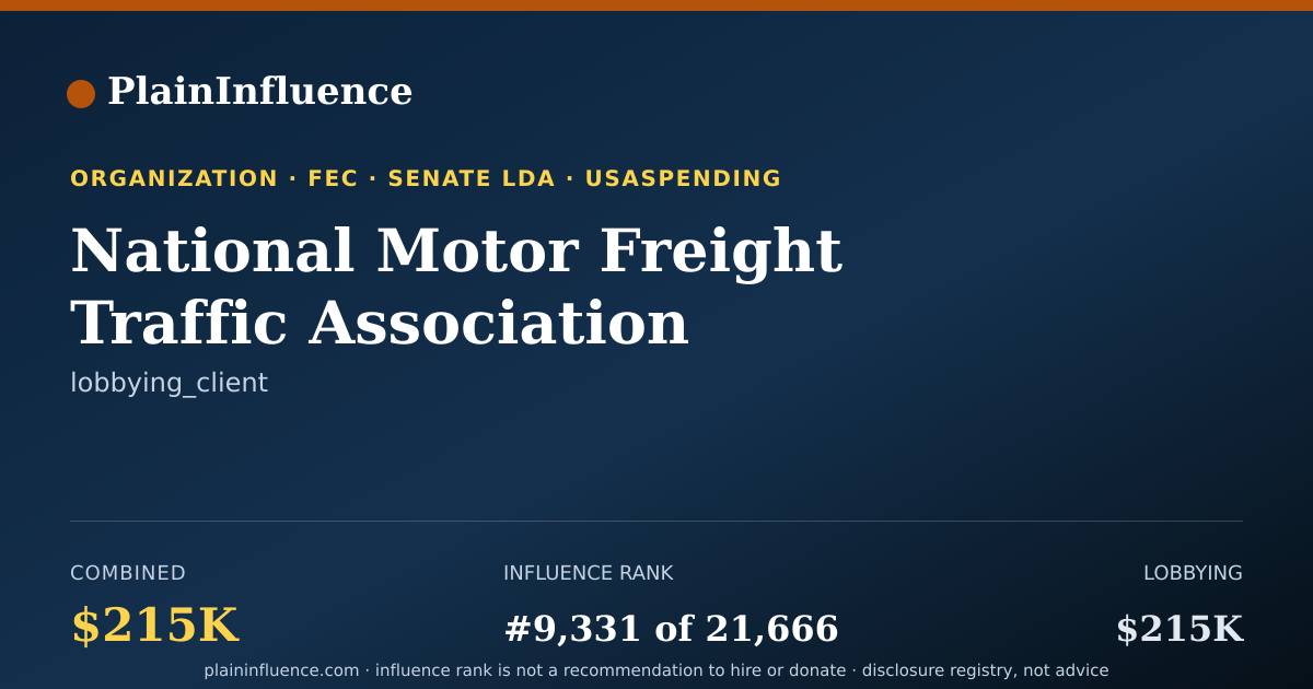 Shareable card for National Motor Freight Traffic Association