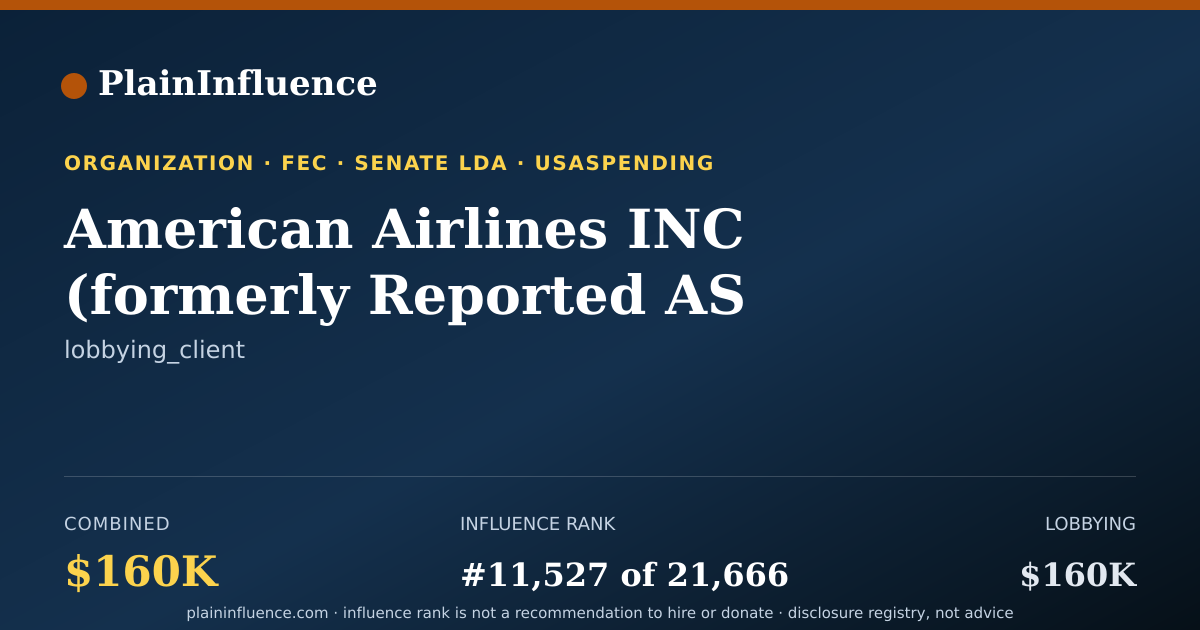 Shareable card for American Airlines INC (formerly Reported AS "american Airlines")