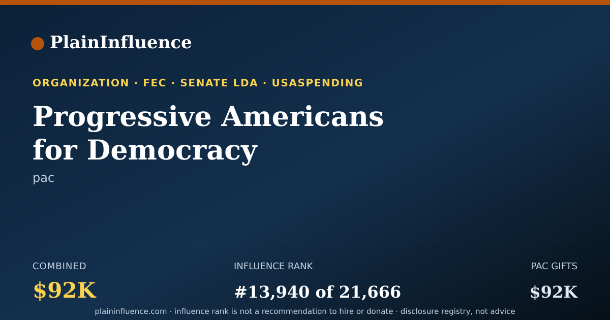 Shareable card for Progressive Americans for Democracy
