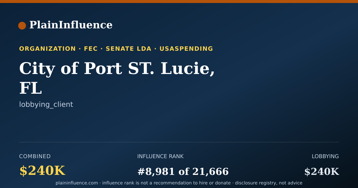 Shareable card for City of Port ST. Lucie, FL