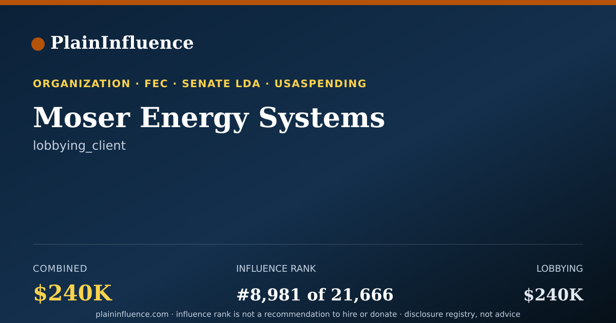 Shareable card for Moser Energy Systems
