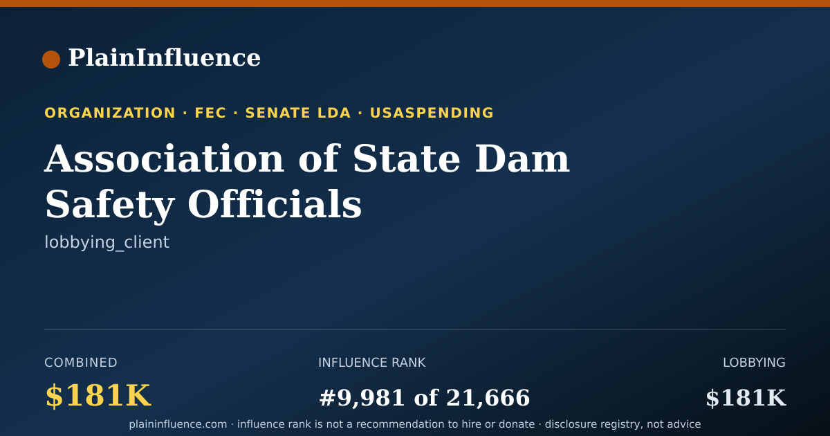 Shareable card for Association of State Dam Safety Officials