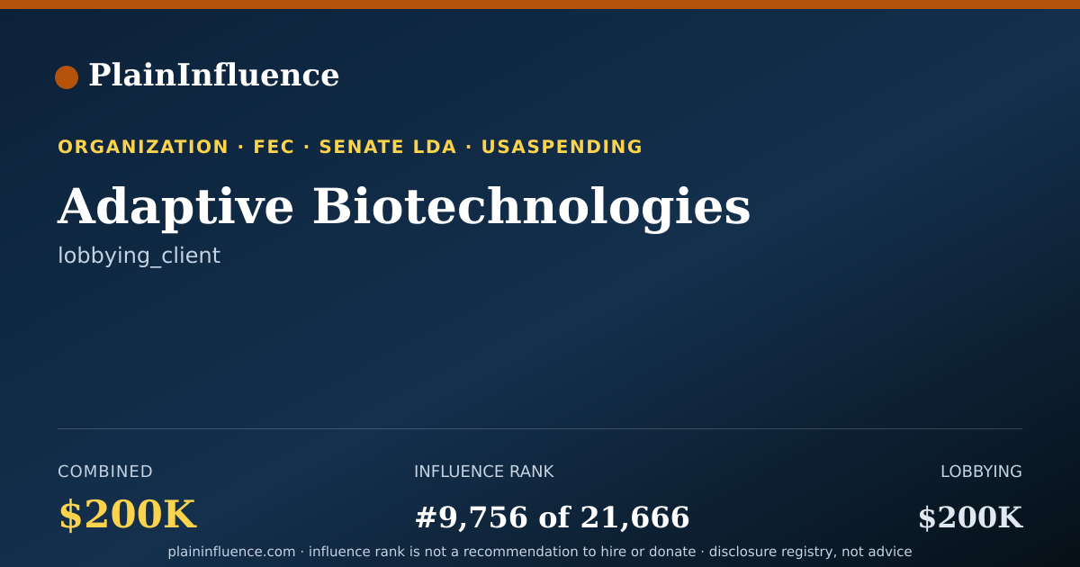 Shareable card for Adaptive Biotechnologies