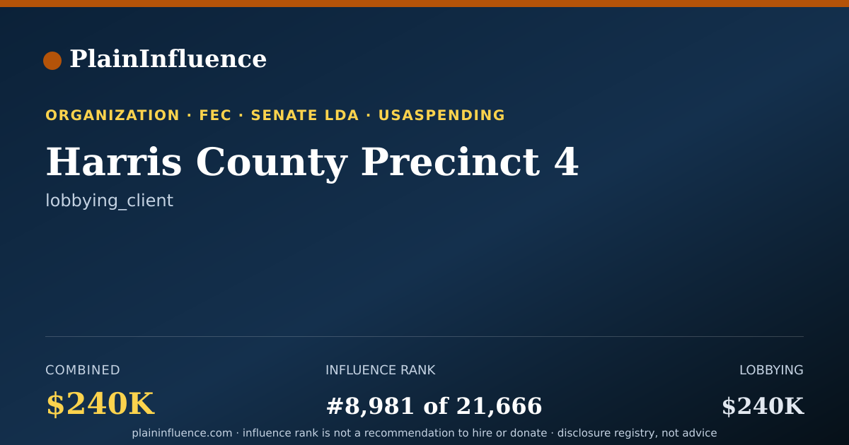 Shareable card for Harris County Precinct 4