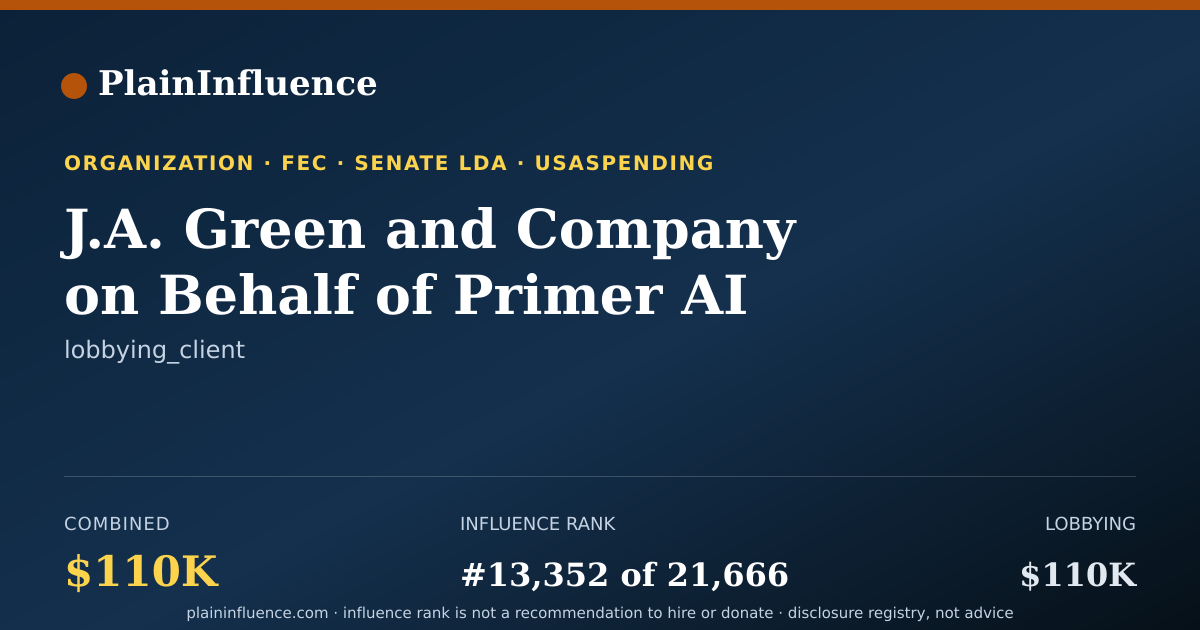 Shareable card for J.A. Green and Company on Behalf of Primer AI