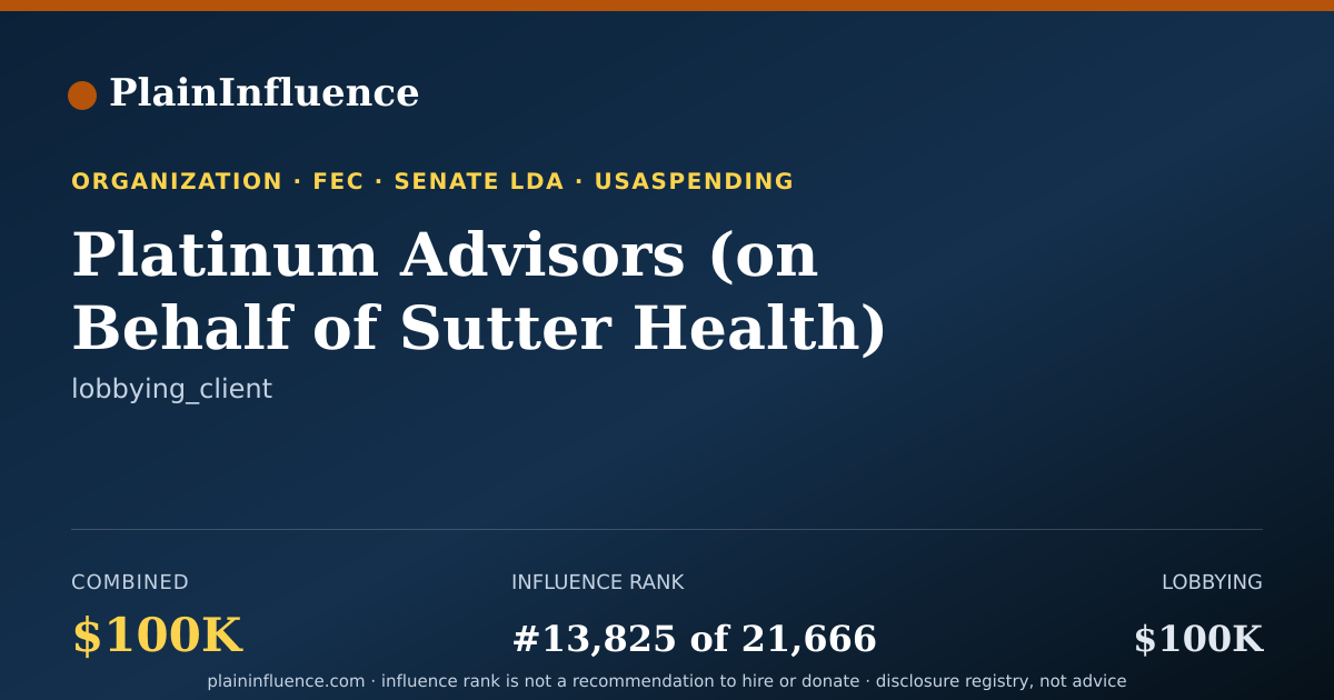 Shareable card for Platinum Advisors (on Behalf of Sutter Health)