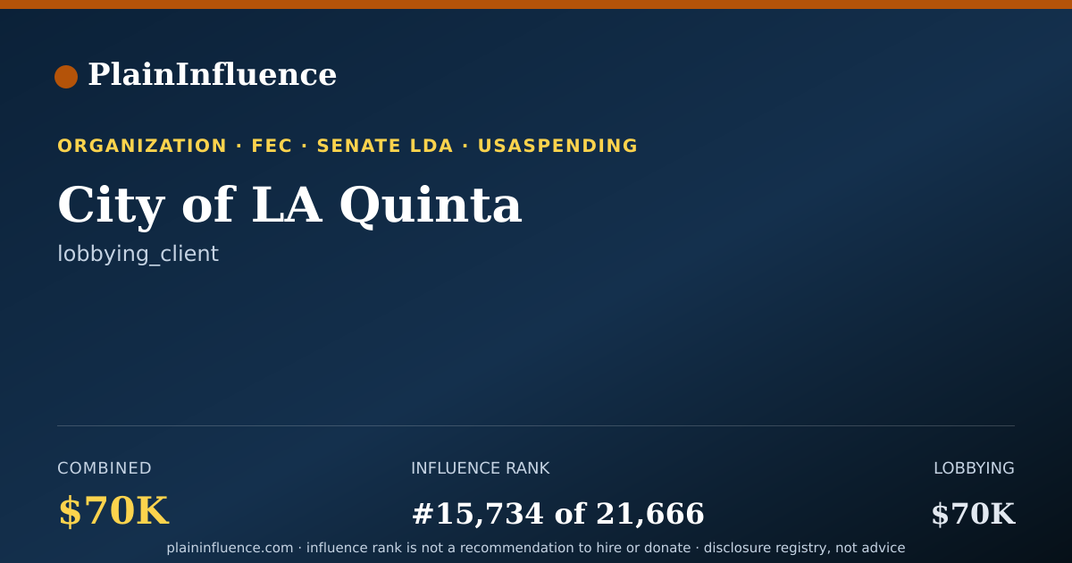 Shareable card for City of LA Quinta