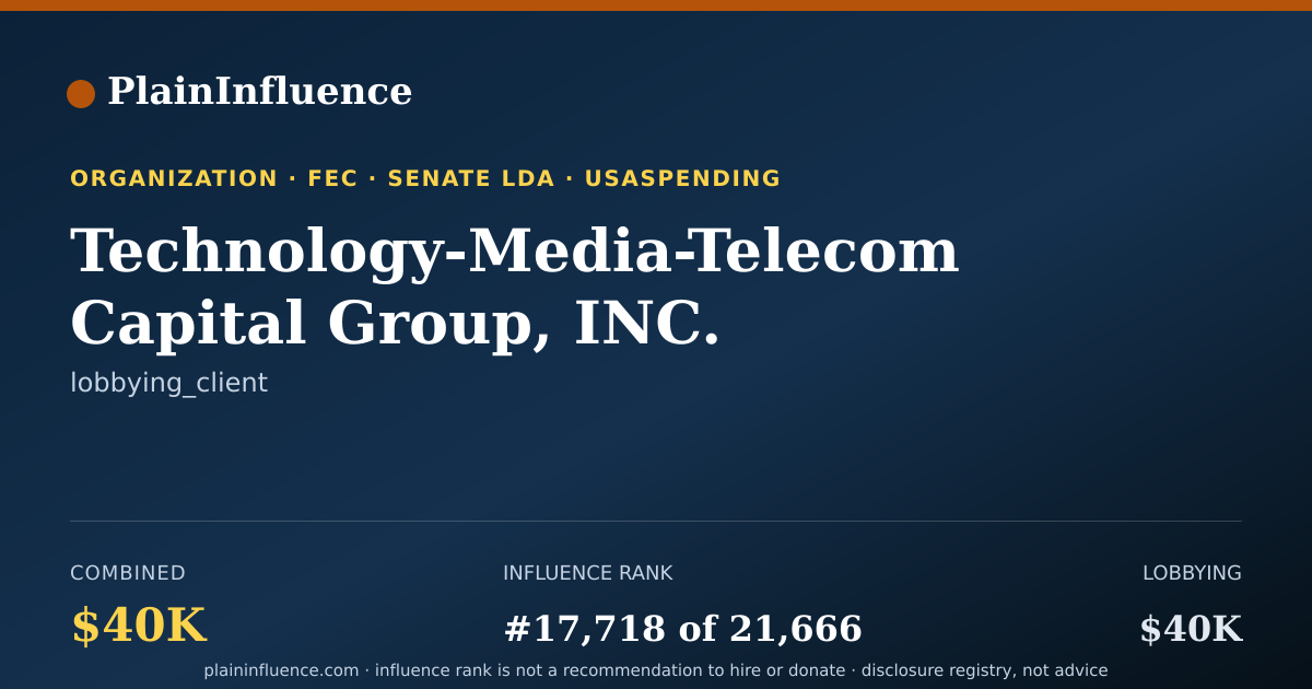 Shareable card for Technology-Media-Telecom Capital Group, INC. (tmt, INC.)