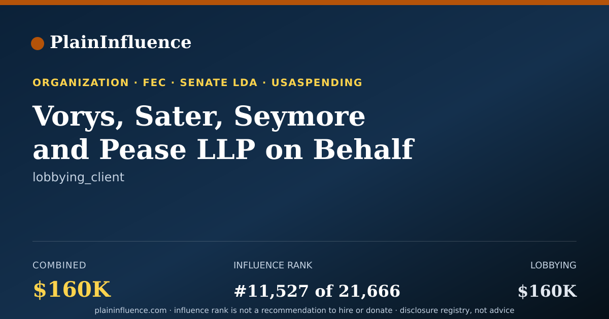 Shareable card for Vorys, Sater, Seymore and Pease LLP on Behalf of Amg Vanadium LLC
