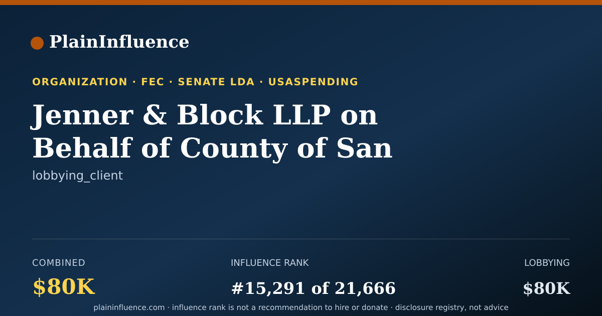 Shareable card for Jenner & Block LLP on Behalf of County of San Bernardino