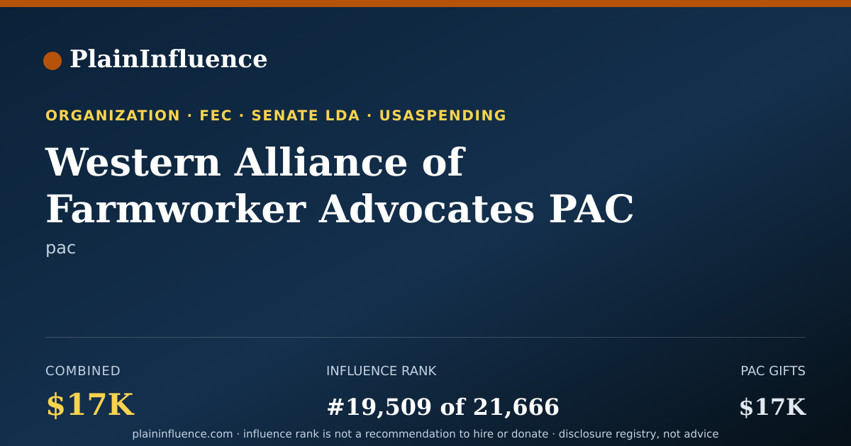 Shareable card for Western Alliance of Farmworker Advocates PAC (wafa PAC)
