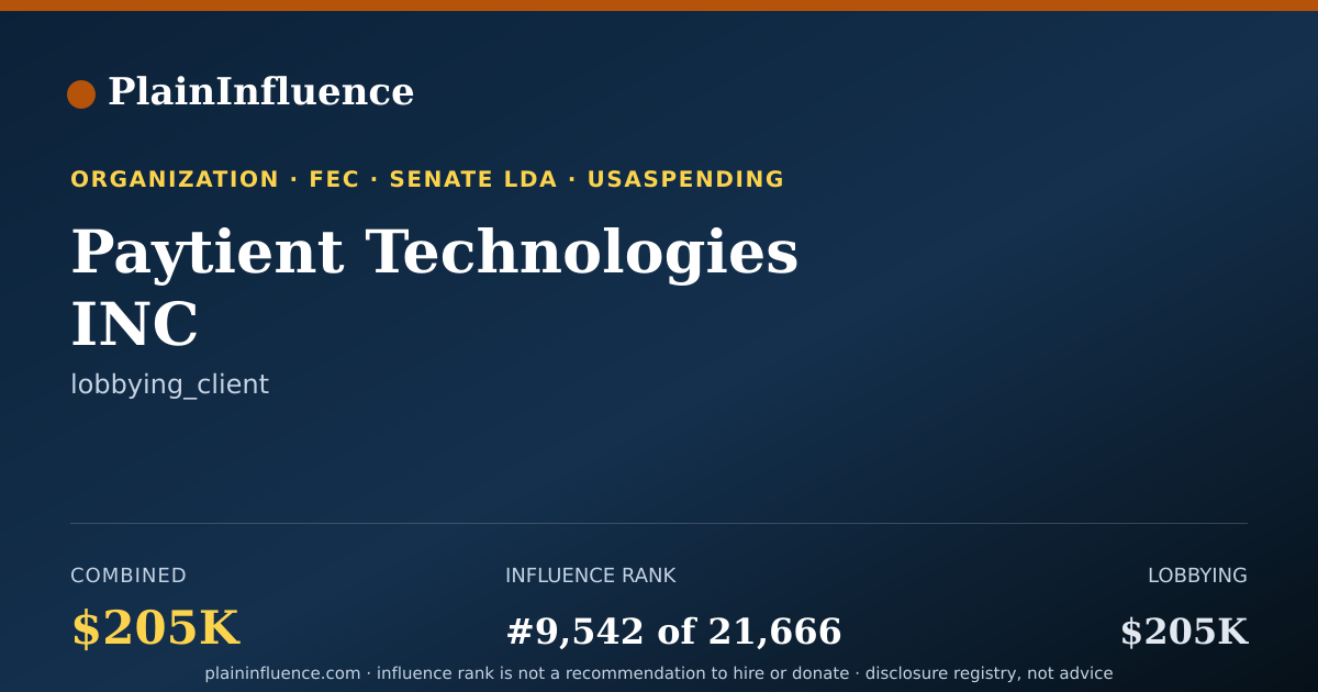 Shareable card for Paytient Technologies INC