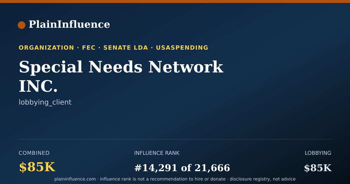 Shareable card for Special Needs Network INC.