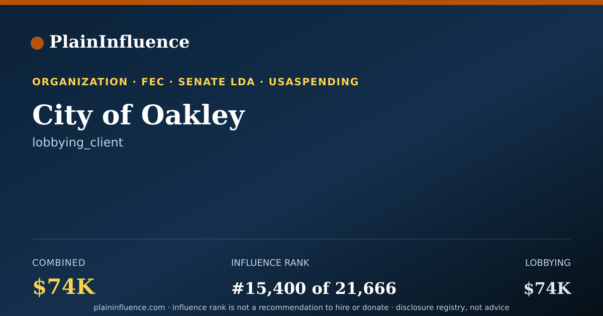 Shareable card for City of Oakley
