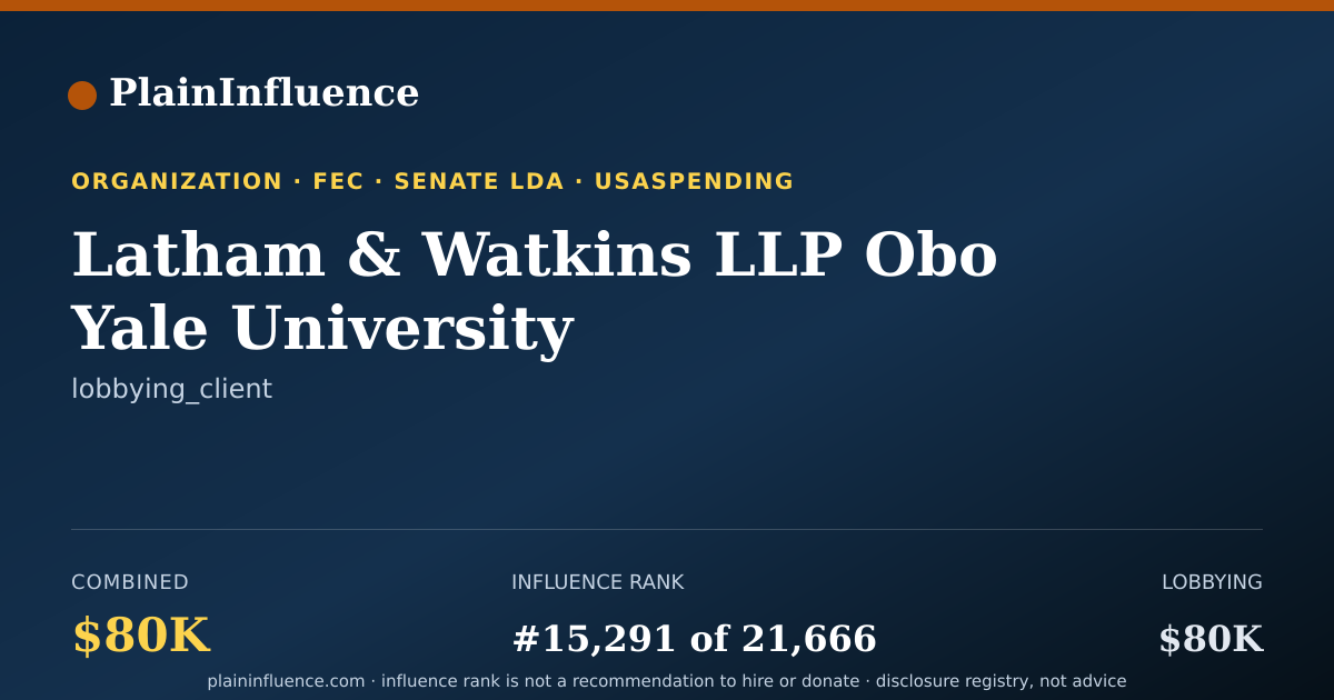 Shareable card for Latham & Watkins LLP Obo Yale University