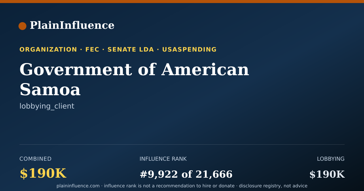 Shareable card for Government of American Samoa