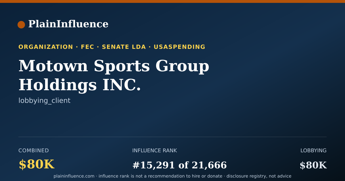 Shareable card for Motown Sports Group Holdings INC.
